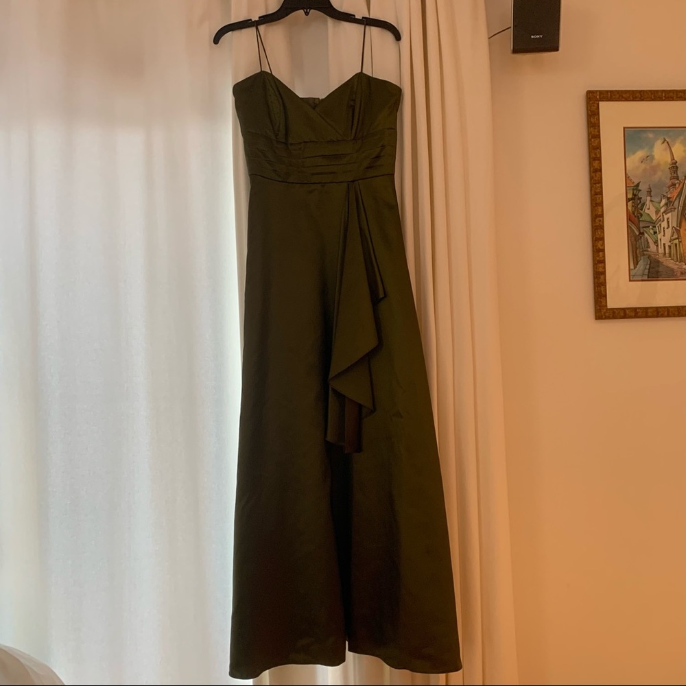 Alfred Angelo Green Floor Length Taffeta Evening Gown Size 8 - Picture 13 of 16